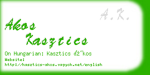 akos kasztics business card